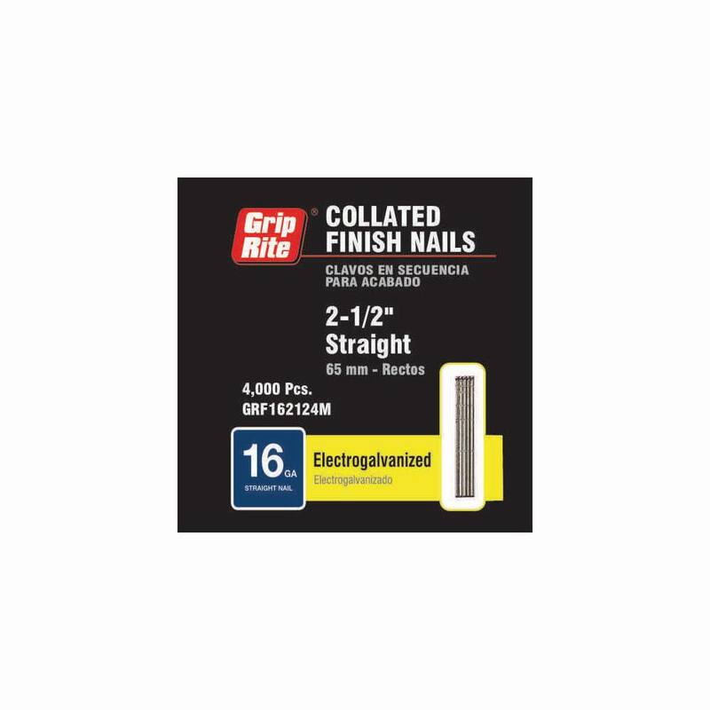 Grip-Rite 2-1/2 in. x 16-Gauge Electrogalvanized Steel Finish Nails 4000 per Box - GRF162124M