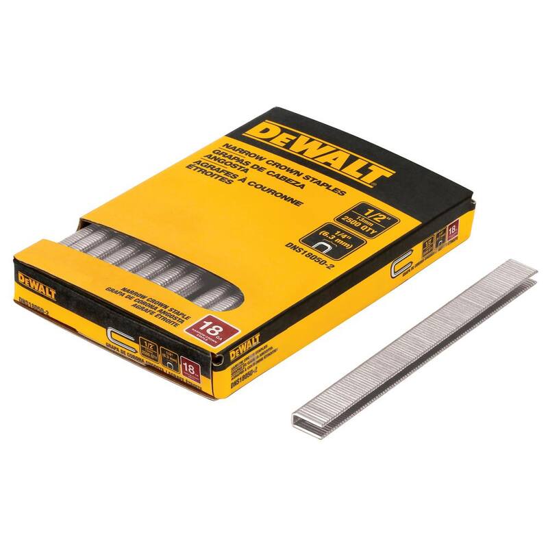 DEWALT 1/4 in. x 1/2 in. x 18-Gauge Crown Staples (2500 Pieces) - DNS18050-2