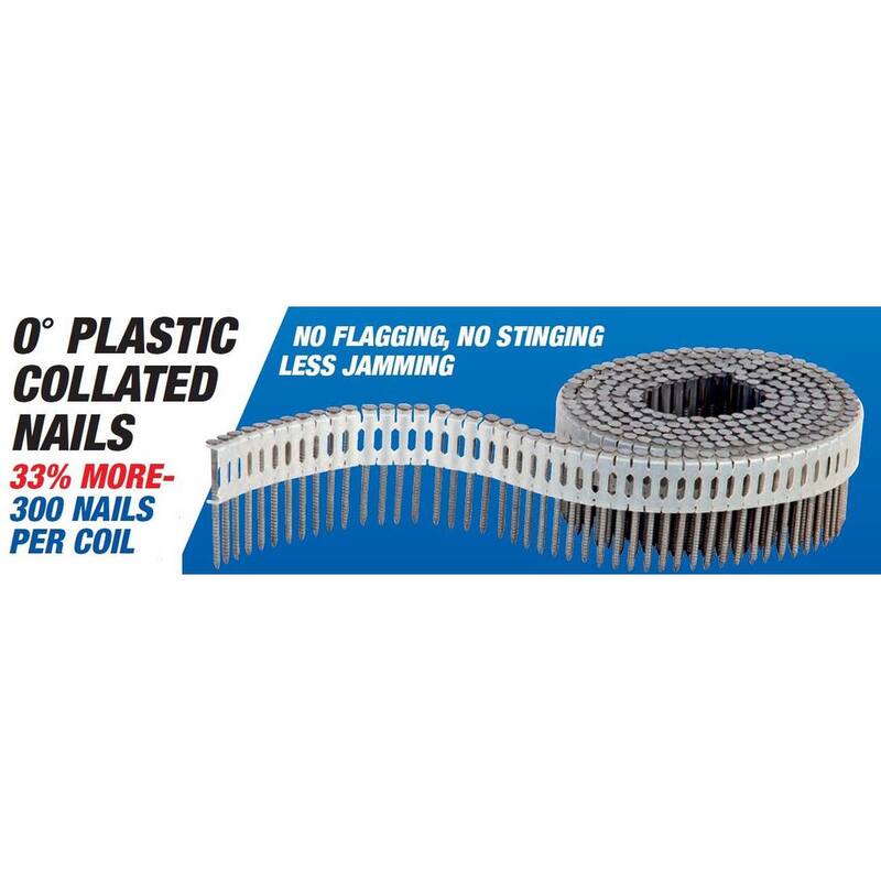 Duo-Fast 1-7/8 in. x 0.086-Gauge 0 Degree Galvanized Ring Shank Plastic Coil Siding Nails (3,600-Pack) - 650392