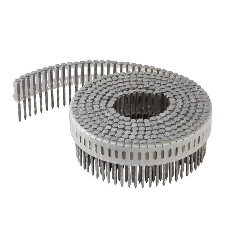 Duo-Fast 1-7/8 in. x 0.086-Gauge 0 Degree Galvanized Ring Shank Plastic Coil Siding Nails (3,600-Pack) - 650392