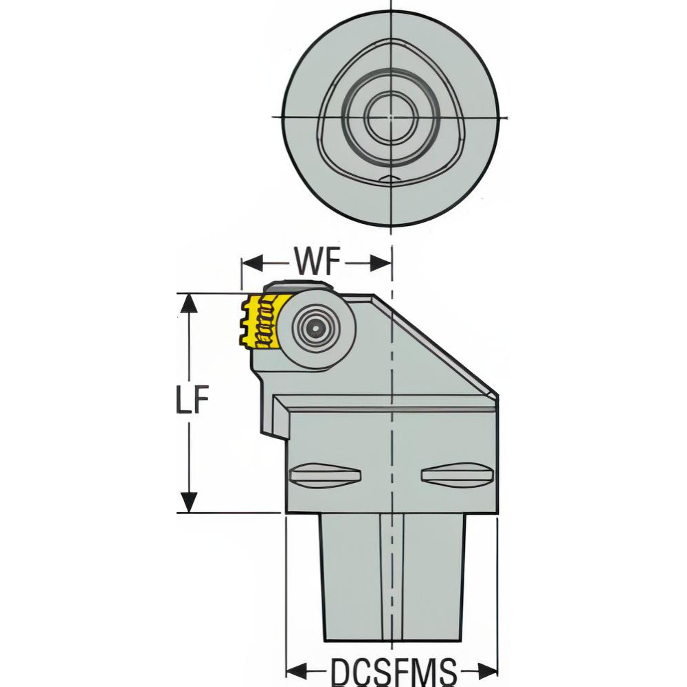 Seco Size C6, 65mm Head Length, 45mm Ctr to Cutting Edge, Right Hand External Modular Threading Cutting Unit Head - 02995829