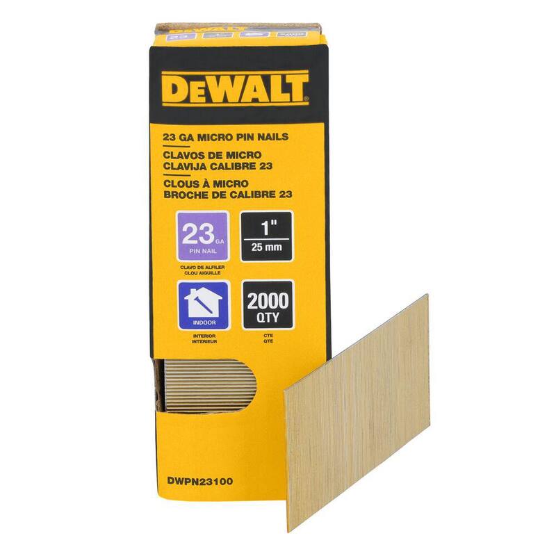 DEWALT 1 in. x 23-Gauge Bright Finish Pin Nail (2000-Pack) - DWPN23100