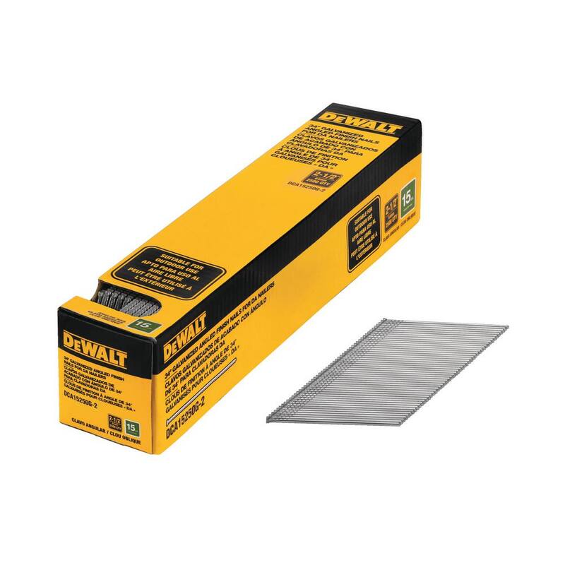 DEWALT 2-1/2 in. x 15-Gauge Hot Galvanized Angled Nails (2500 Pieces) - DCA15250G-2