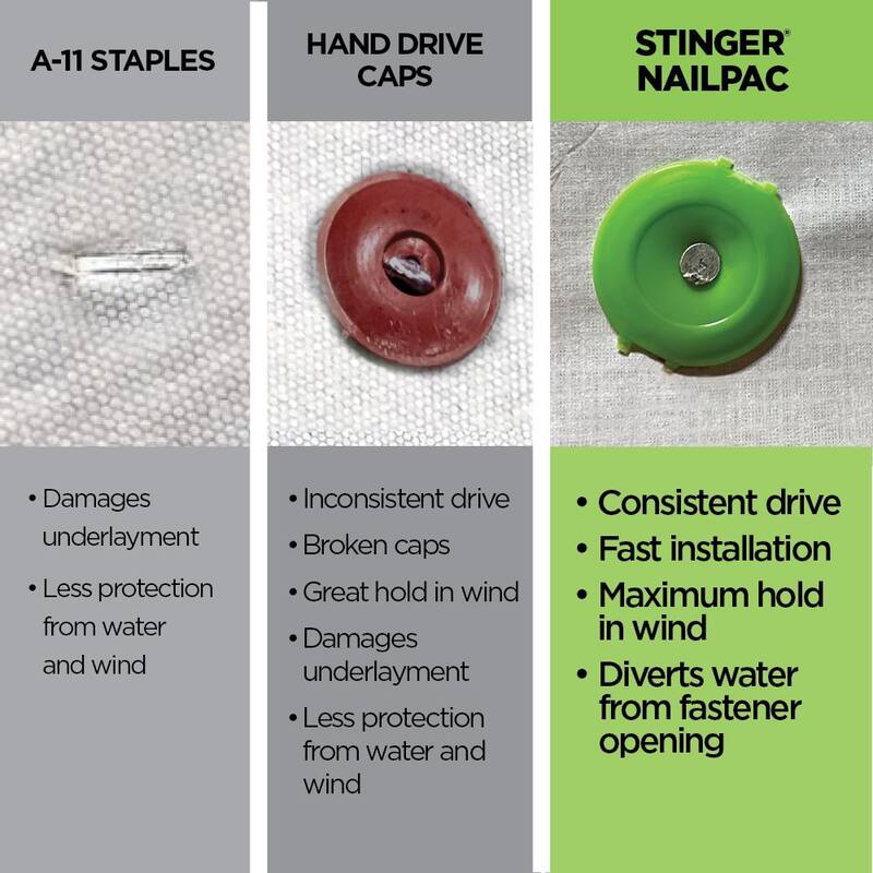 Stinger NailPac 1 in. Collated Roofing Nail with Cap (2000-Pack) - 0136260