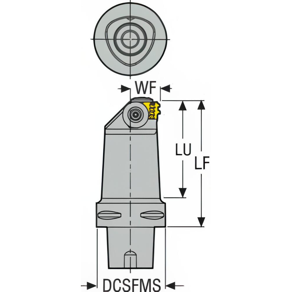 Seco Size C6, 115mm Head Length, 27mm Ctr to Cutting Edge, Left Hand External Modular Threading Cutting Unit Head - 03003766