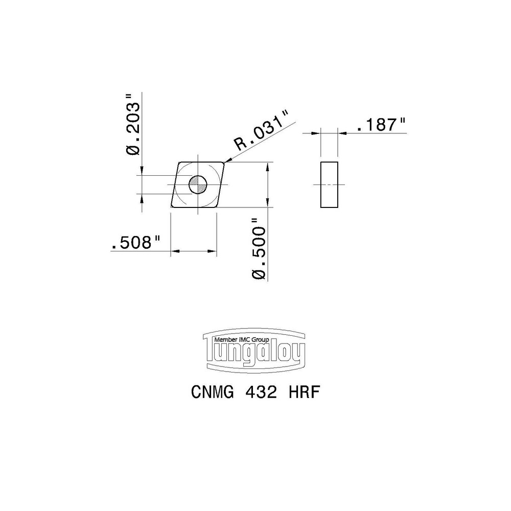 Tungaloy Turning Insert: CNMG432HRF AH8015, Carbide - 6741634