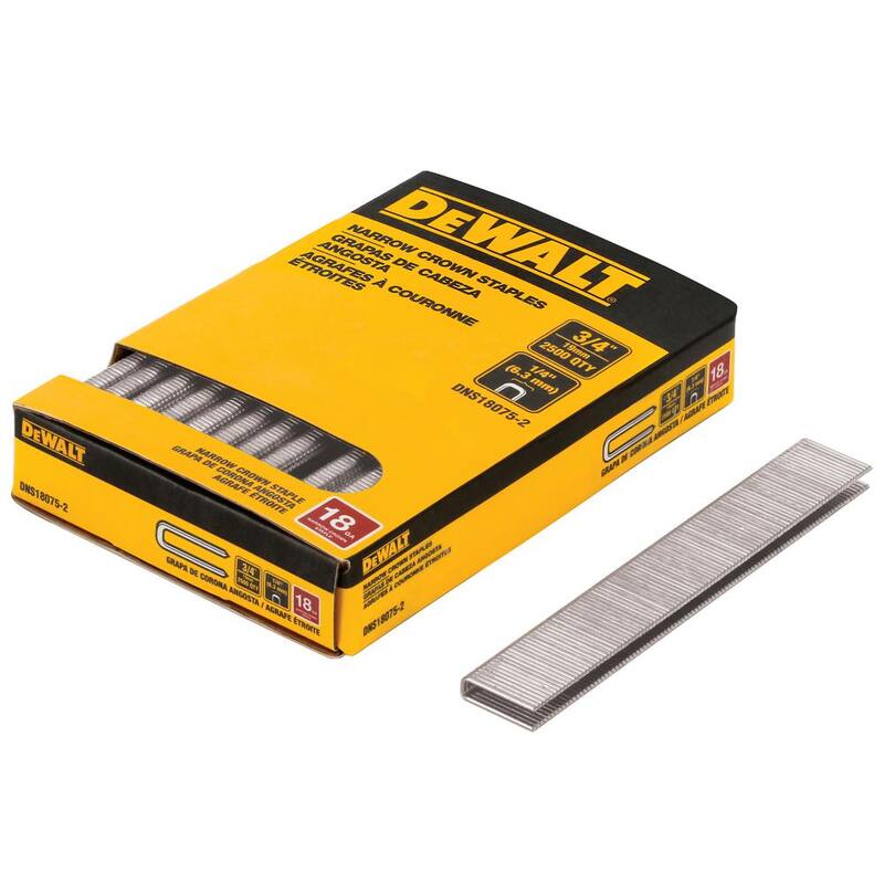 DEWALT 1/4 in. x 3/4 in. x 18-Gauge Crown Staples (2500 Pieces) - DNS18075-2