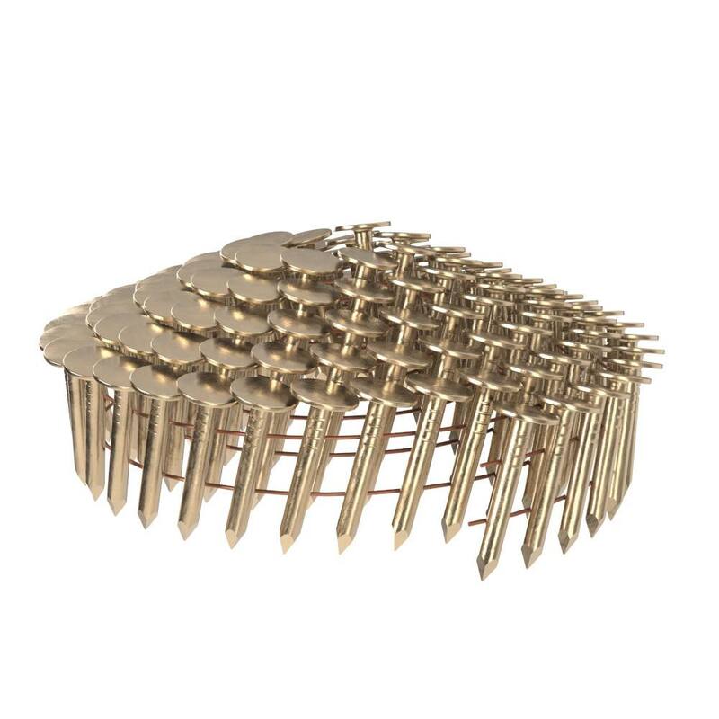 Grip-Rite 1 in. x 0.120 in. 15° Wire Collated Electrogalvanized Smooth Shank Coil Roofing Nails 7200 per Box - GRCR2DGAL