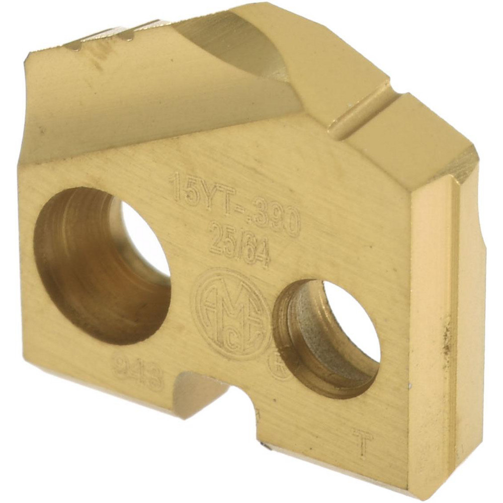 Allied Machine and Engineering Spade Drill Insert: 25/64" Dia, Seat Size Y, Cobalt, 132 deg Point - 15YT-.390