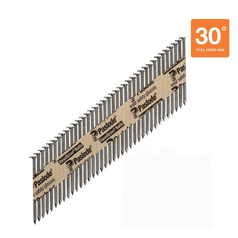 Paslode 2-3/8 in. x 0.113-Gauge 30-Degree Brite Smooth Shank Paper Tape Framing Nails (2000 per Box) - 650604