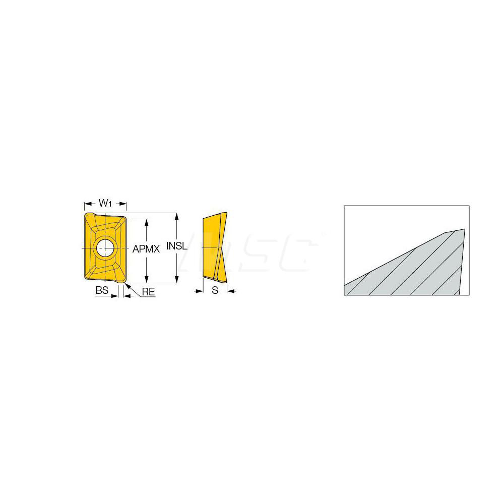 Iscar Milling Insert: ANSI APKR 1003PDR-HM IC330, ISO APKR 1003PDR-HM, IC330, Solid Carbide - 5606775