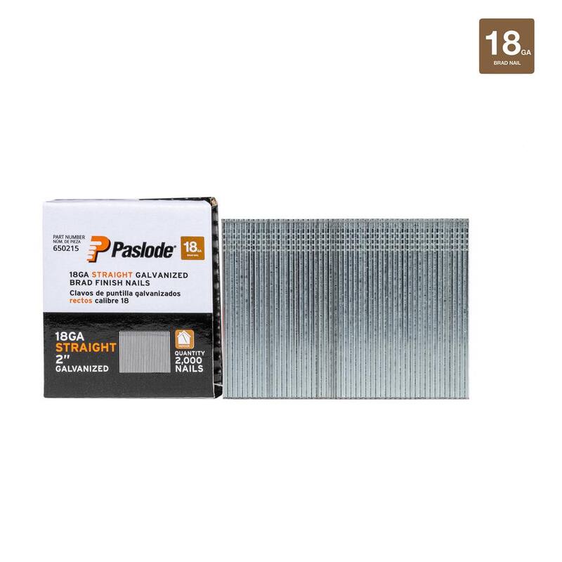 Paslode 2 in. x 18-Gauge Galvanized Brad Nails (2000 per Box) - 650215