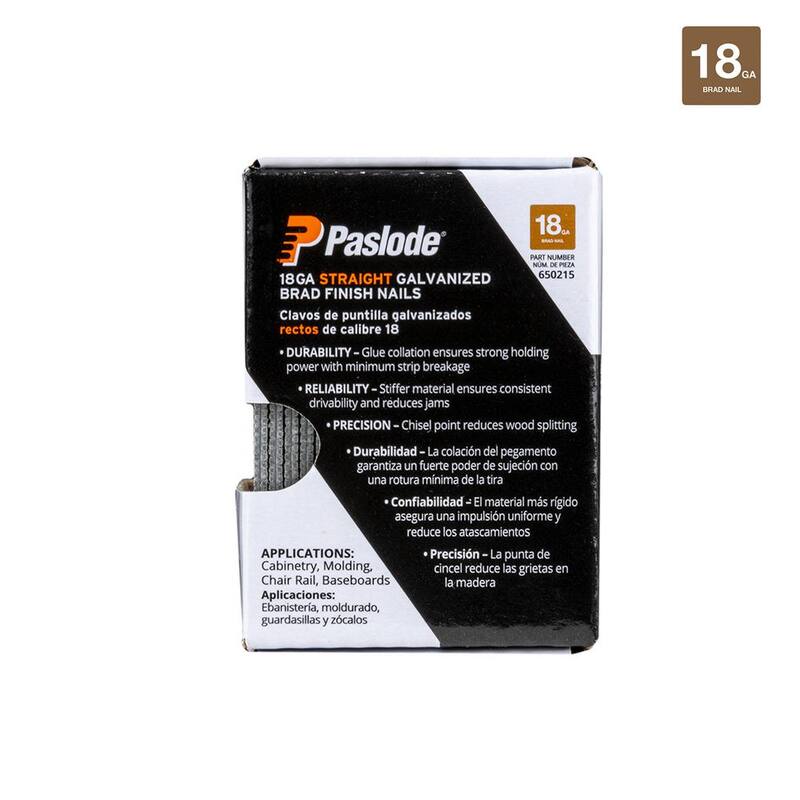 Paslode 2 in. x 18-Gauge Galvanized Brad Nails (2000 per Box) - 650215