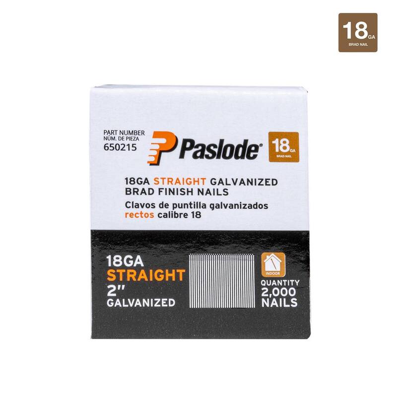 Paslode 2 in. x 18-Gauge Galvanized Brad Nails (2000 per Box) - 650215
