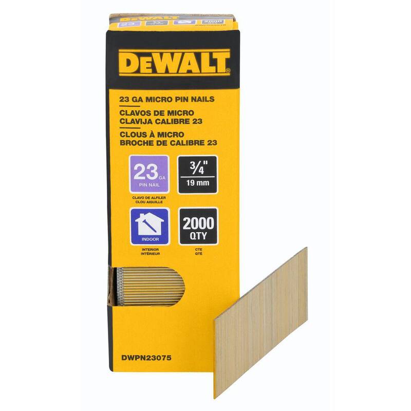 DEWALT 3/4 in. x 23-Gauge Bright Finish Pin Nail (2000-Pack) - DWPN23075