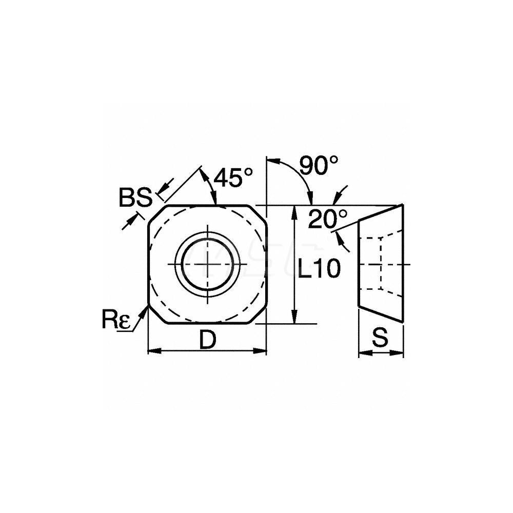 Kennametal Milling Insert: ANSI SEHW43A6, ISO SEHW1204AFN, KC725M, Solid Carbide - 1180961