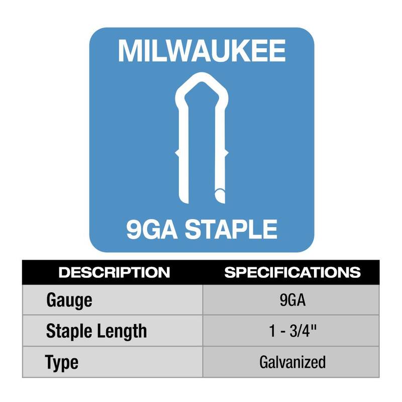 Milwaukee 1-3/4 in. 9-Gauge Galvanized Staples for M18 FUEL Utility Fencing Stapler (960 Per Box) - MPU134-960