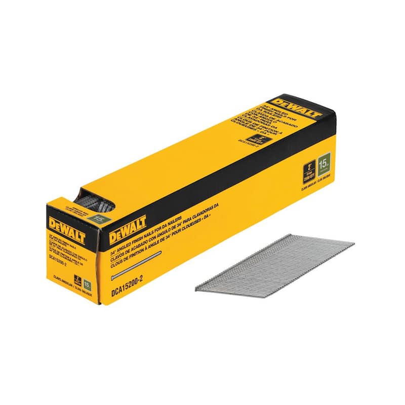DEWALT 2 in. x 15-Gauge Bright Finish Angled Finish Nails (2500 Pieces) - DCA15200-2