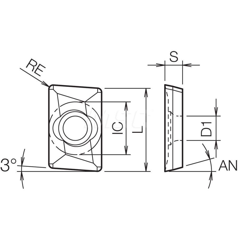 Kyocera Milling Insert: ANSI XPMT15T308PR1535, ISO XPMT15T308, PR1535, Solid Carbide - 8860947