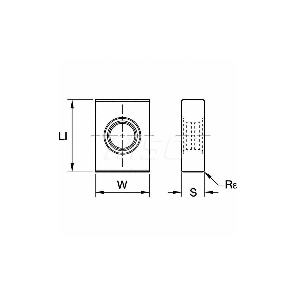 Kennametal Milling Insert: ANSI LNEU1240R03 4, ISO LNEU1240R03 4, KC725M, Solid Carbide - 4059941