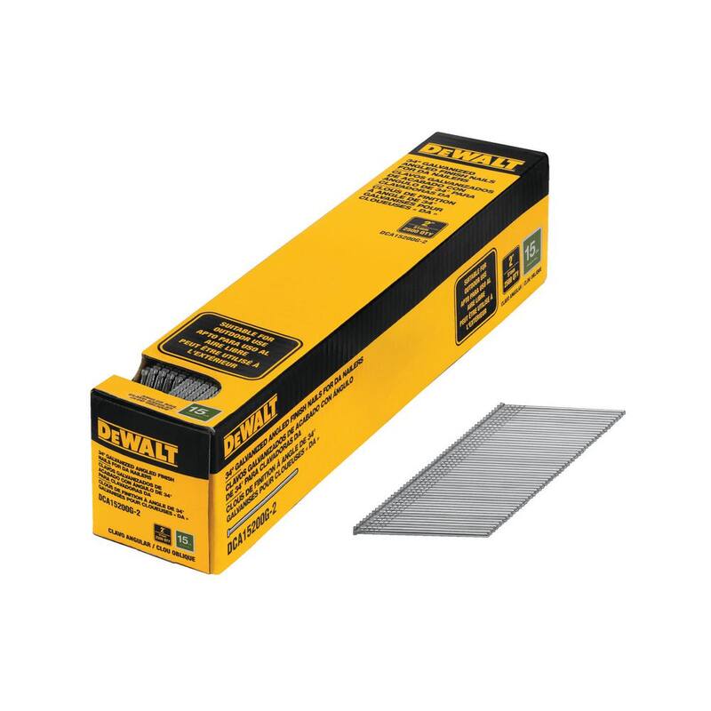 DEWALT 2 in. x 15-Gauge Hot Galvanized Angled Nails (2500 Pieces) - DCA15200G-2