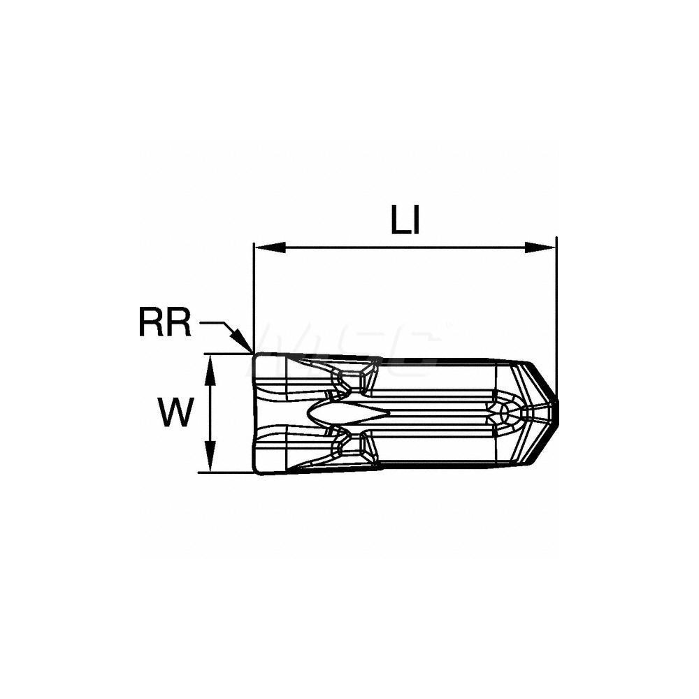 Kennametal Cutoff Insert: EC030M03N00CR02 KCU25, Carbide, 3.00 mm Cutting Width, 0.1181" Cutting Width - 5941081