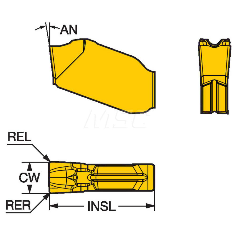 Sandvik Coromant Cutoff Insert: QDNF02500002CM 1125, Carbide, 2.50 mm Cutting Width, 0.0984" Cutting Width - 6427363