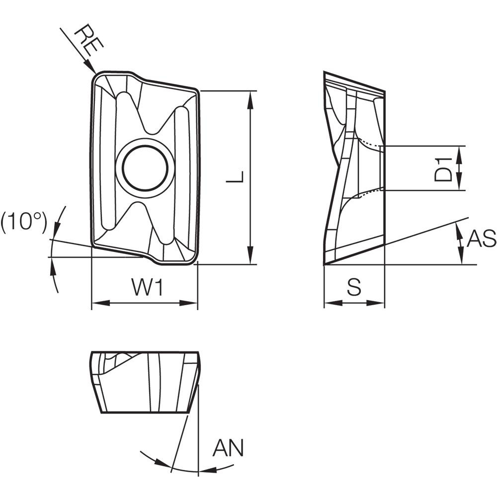 Kyocera Milling Insert: ANSI BDMT170408ERJTPR1535, ISO BDMT170408ER-JT, PR1535, Solid Carbide - TLC00405