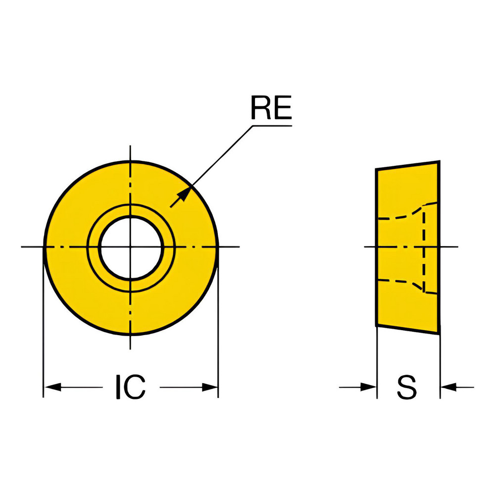 Sandvik Coromant Milling Insert: ANSI RCHT 16 06 M0-PL 1025, ISO RCHT 16 06 M0-PL 1025, 1025, Solid Carbide - 5740017