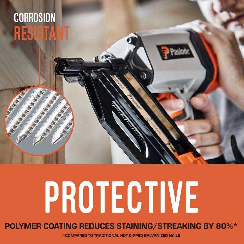 Paslode 2-3/8 in. x 0.113 Round Drive 30-Degree Steel Galvanized Ring Shank Paper Tape Framing Nails (750 per Box) - 657383