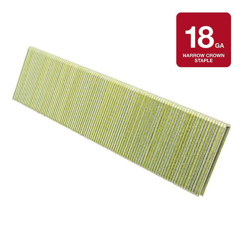 Grip-Rite 1-1/4 in. x 18-Gauge Adhesive Collated Electrogalvanized L-Style Narrow Crown Staples 5000 per Box - GRL15