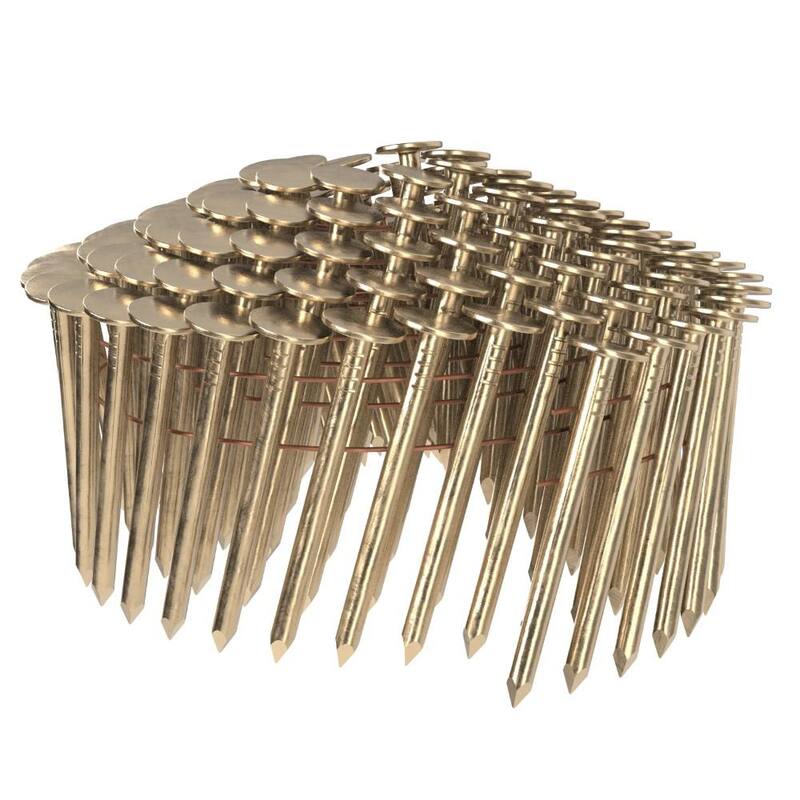 Grip-Rite 1-3/4 in. x 0.120 in. 15° Wire Collated Electrogalvanized Smooth Shank Coil Roofing Nails 7200 per Box - GRCR5DGAL