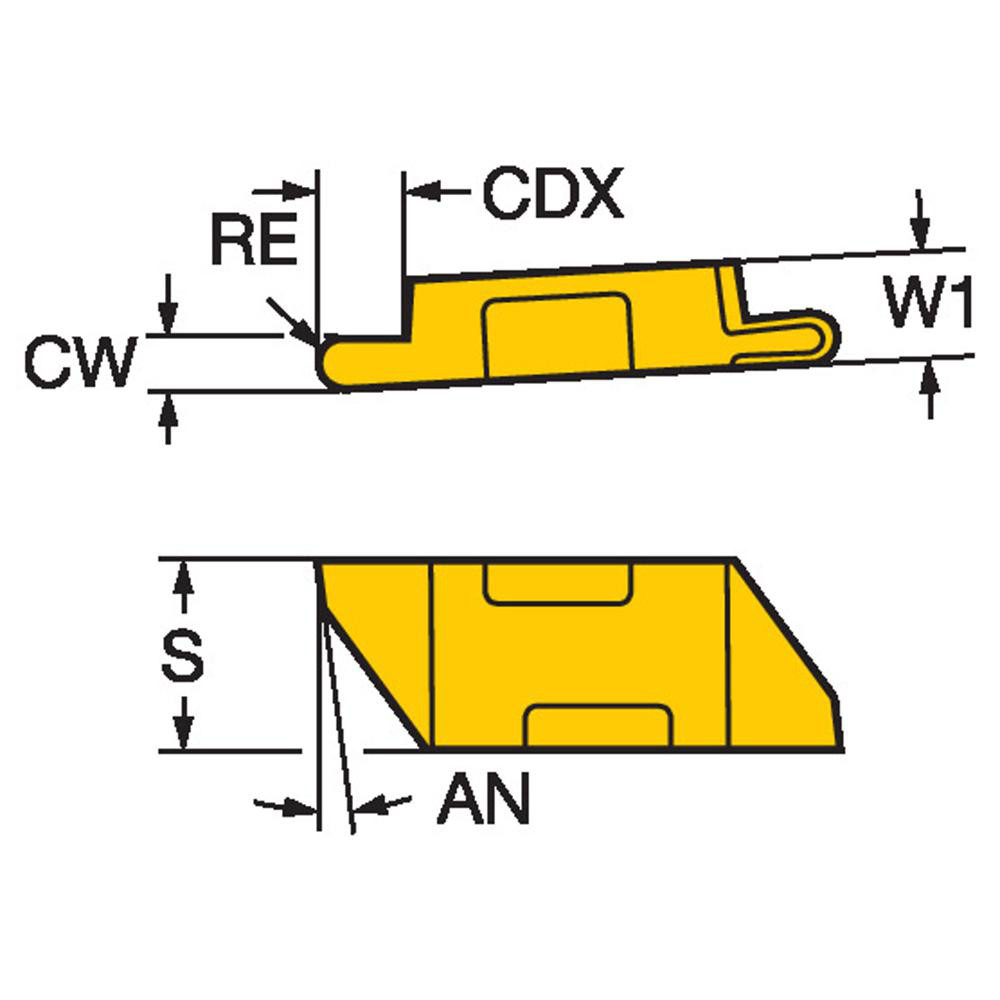 Sandvik Coromant Grooving Insert: TLR3031L 1125, Carbide - 5753460