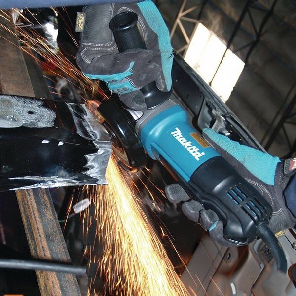 Makita 4-1/2" Angle Grinder, Paddle, 7.5A, Paddle, Lock-On, AC/DC - 9557PB