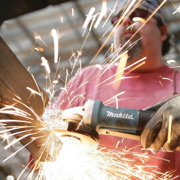 Makita 4-1/2" Angle Grinder, Paddle, 7.5A, Paddle, Lock-On, AC/DC - 9557PB