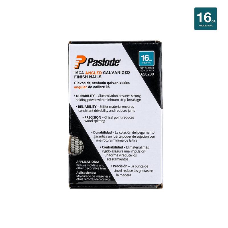 Paslode 1-1/4 in. x 16-Gauge 20° Galvanized Angled Nails (2000 per Box) - 650230