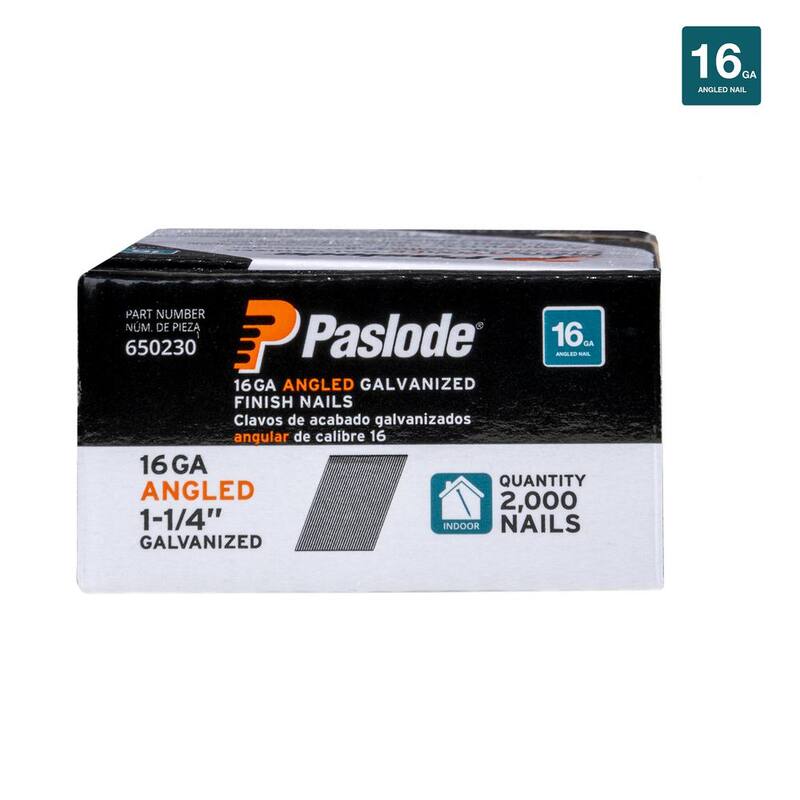 Paslode 1-1/4 in. x 16-Gauge 20° Galvanized Angled Nails (2000 per Box) - 650230