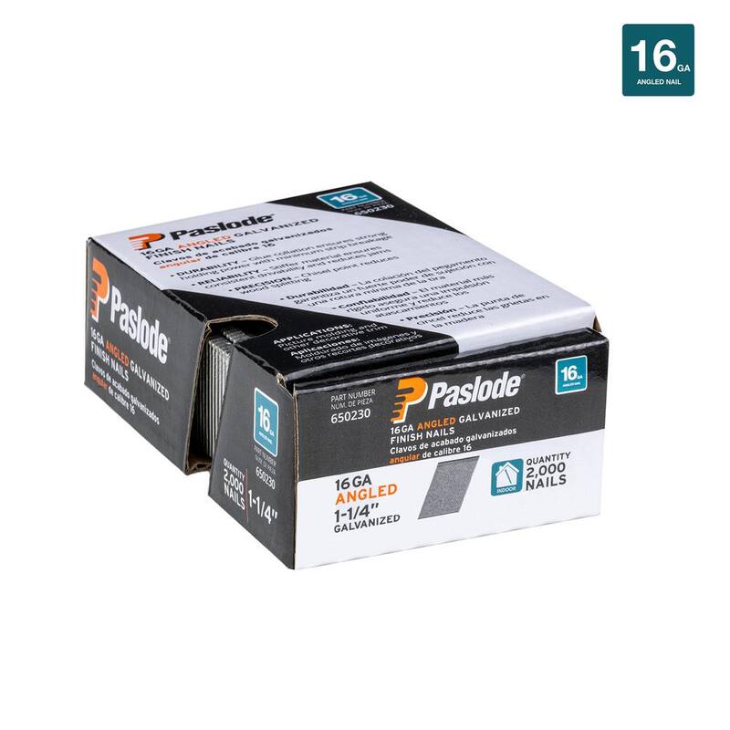 Paslode 1-1/4 in. x 16-Gauge 20° Galvanized Angled Nails (2000 per Box) - 650230
