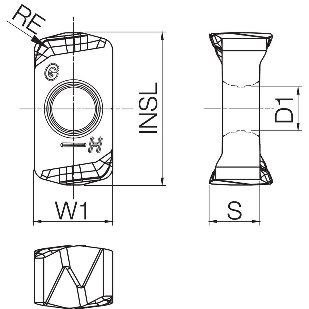 Kyocera Milling Insert: ANSI LOGU030310ERGHPR1535, ISO LOGU030310ER-GH, PR1535, Solid Carbide - TLC40029