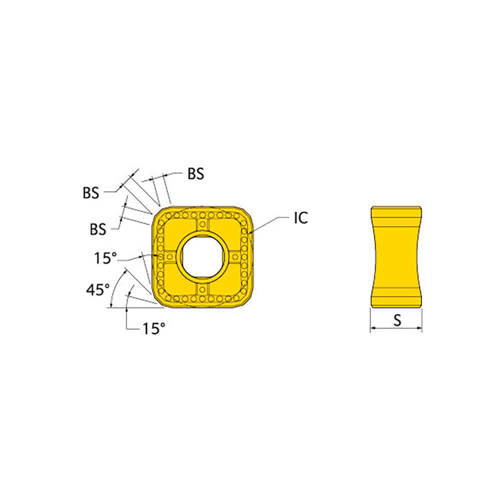 Ingersoll Cutting Tools Milling Insert: ANSI SNGU1205ENN J IN2530, ISO SNGU1205ENN J IN2530, IN2530, Solid Carbide - 5849014