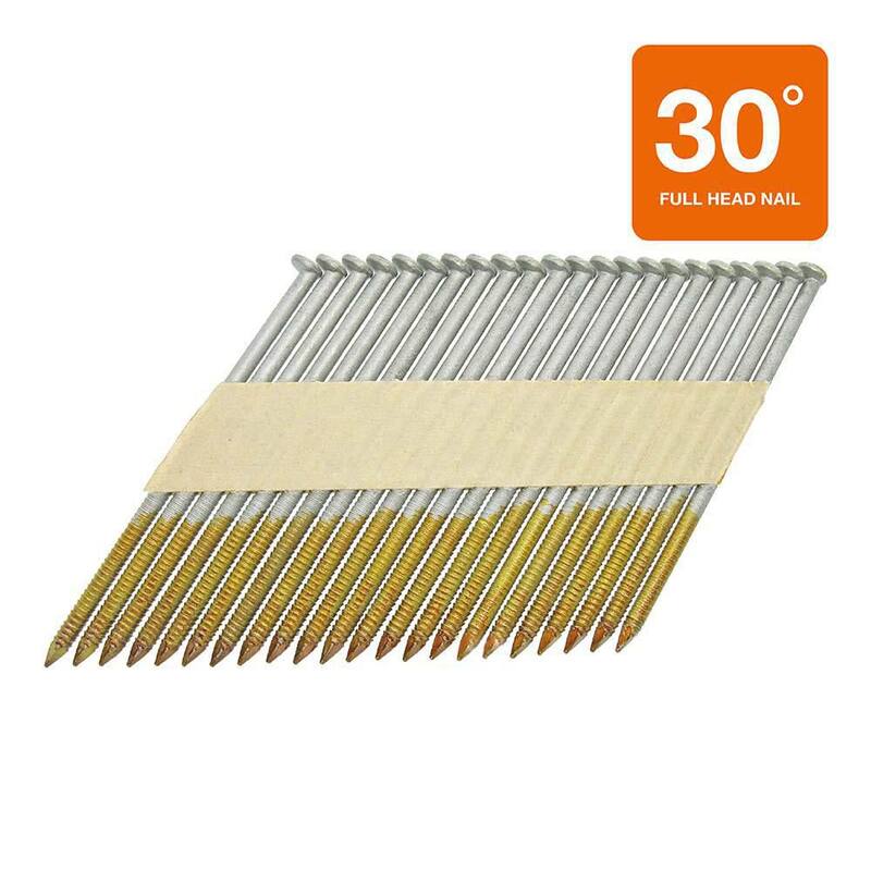 Grip-Rite 3 in. x 0.120 in. 30° Paper Collated Exterior Galvanized Ring Shank Framing Nails 1000 per Box - GRP10RHGH1
