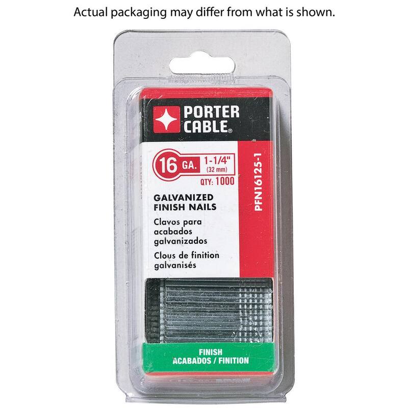Porter-Cable 1-1/4 in. x 16-Gauge Glue Collated Finish Nail (1000 per Box) - PFN16125-1