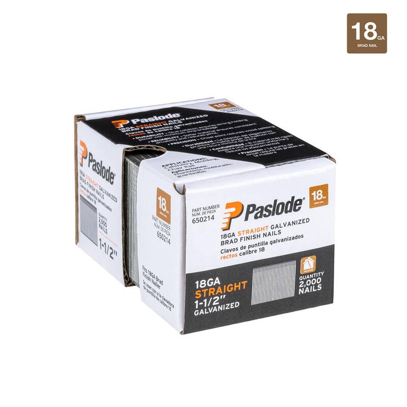 Paslode 1-1/2 in. x 18-Gauge Galvanized Brad Nails (2000 per Box) - 650214