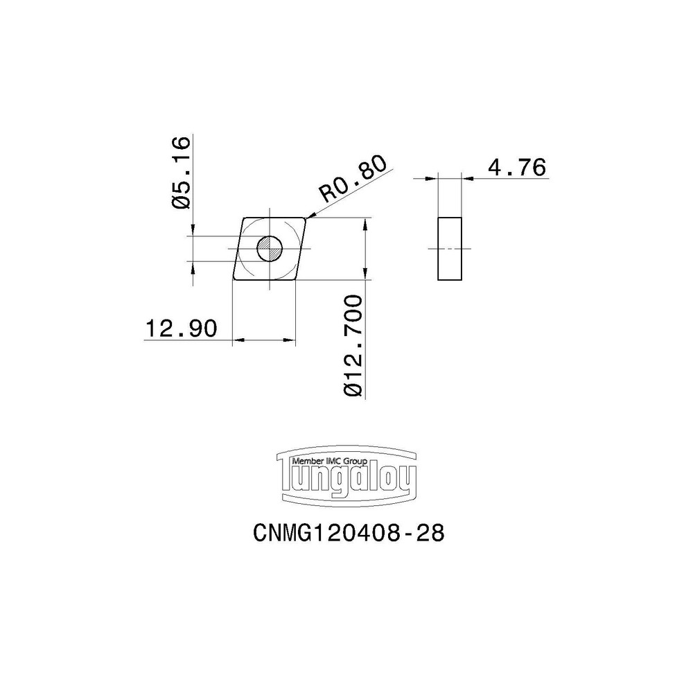 Tungaloy Turning Insert: CNMG432-28 AH120, Carbide - 6811632
