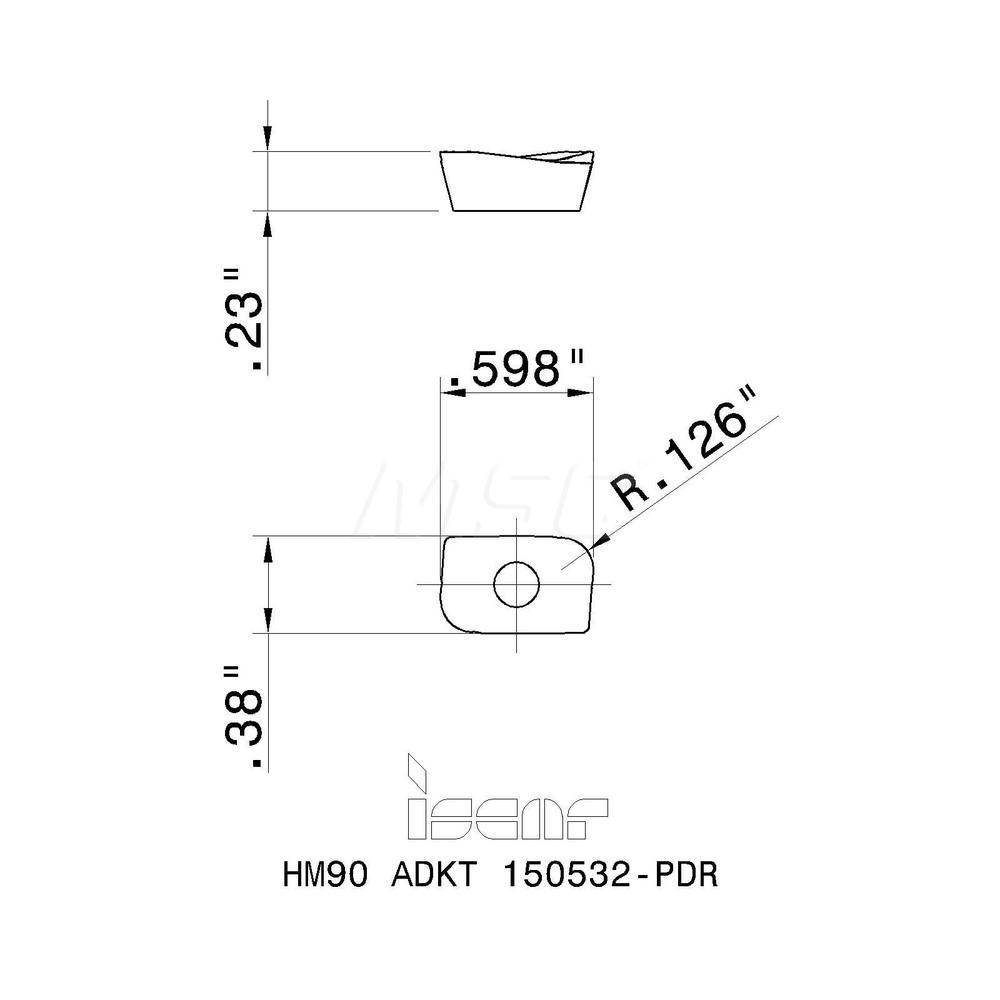 Iscar Milling Insert: ANSI HM90 ADKT 150532PDR IC908, ISO HM90 ADKT 150532PDR, IC908, Solid Carbide - 5603477
