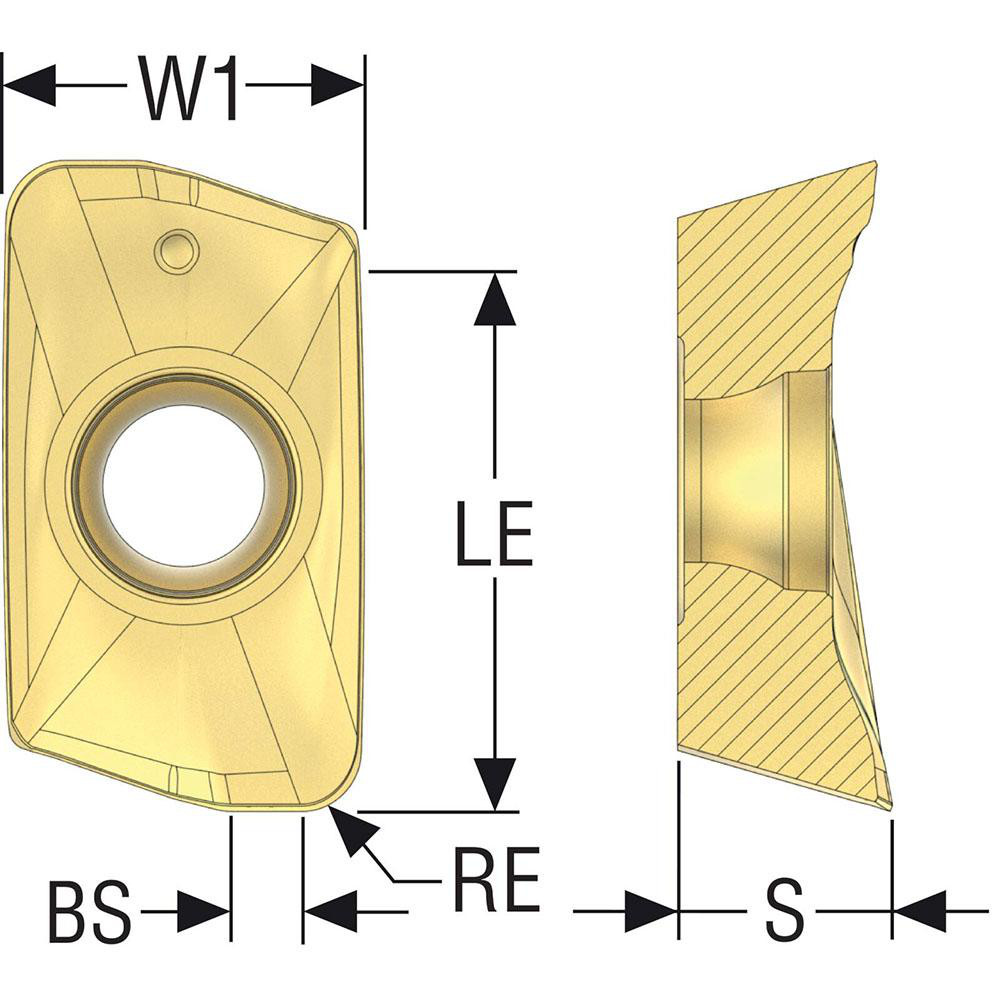 Seco Milling Insert: ANSI XOMX120408TR-M12, ISO XOMX120408TR-M12, MP3000, Solid Carbide - 02656601