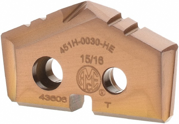 Allied Machine and Engineering Spade Drill Insert: 15/16" Dia, Seat Size 1, Cobalt, 132 deg Point - 451H-0030-HE