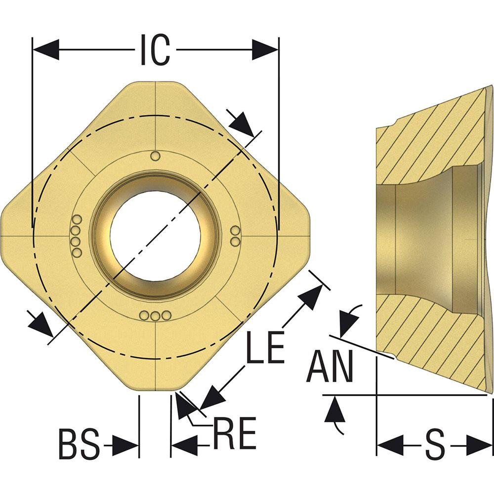 Seco Milling Insert: ANSI SEEX1204AFTN-M14, ISO SEEX1204AFTN-M14, MP2501, Solid Carbide - 03272964