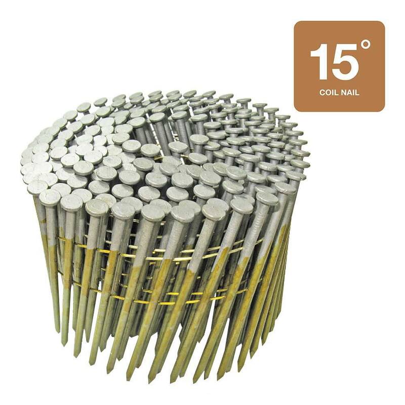 Grip-Rite 3 in. x 0.120 in. 15° Wire Collated Exterior Galvanized Smooth Shank Round Head Framing Nails 2500 per Box - GRC10PDHG