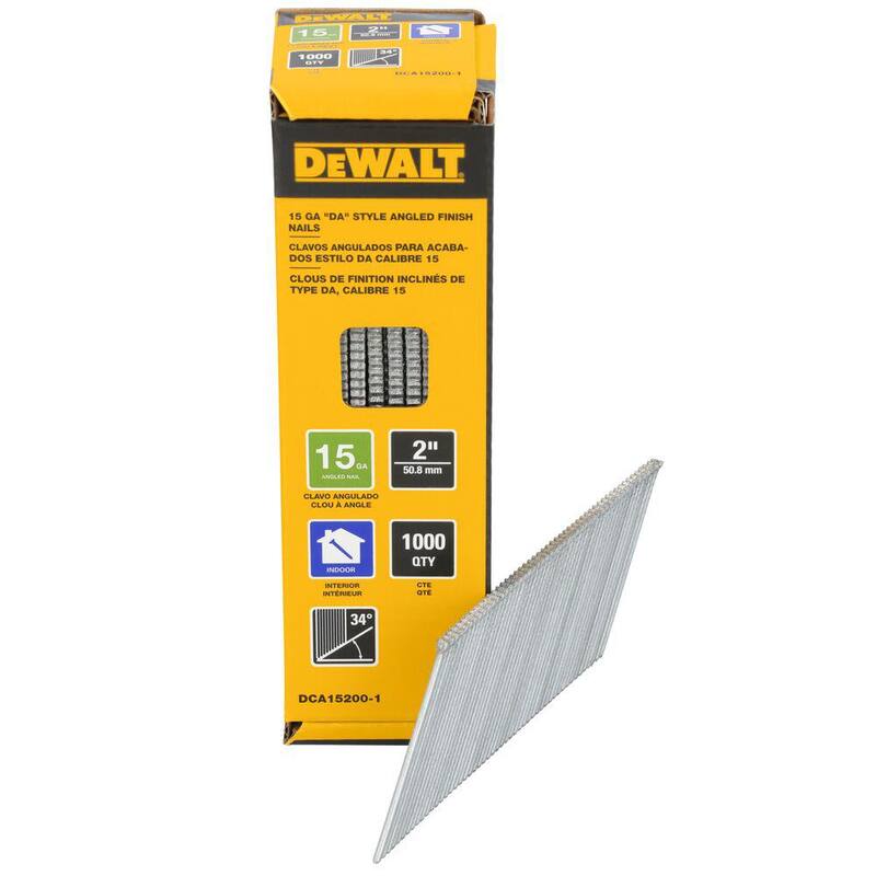 DEWALT 2 in. x 15-Gauge 34-Degree DA Bright Finish Nails (1000-Pack) - DCA15200-1